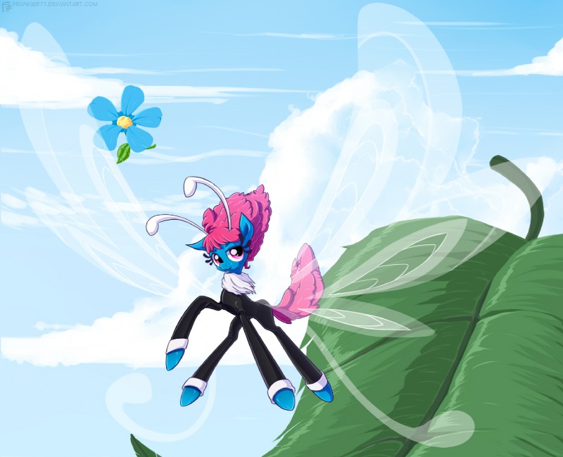 antennae_(anatomy) clothing cloud flower flying fur hair insect_wings leaf male micro outside pink_hair plant purple_eyes sky solo wings frankier77 friendship_is_magic hasbro my_little_pony seabreeze_(mlp) arthropod breezie_(mlp) equid fairy insect mammal 2014 hi_res