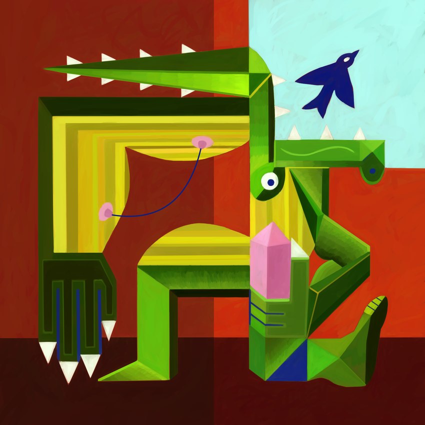 abstract_art anthro genitals geometric male masturbation minimalism nipple_piercing nipples painting penile penile_masturbation penis piercing solo cagorical alligator alligatorid crocodilian reptile scalie 1:1 absurd_res hi_res