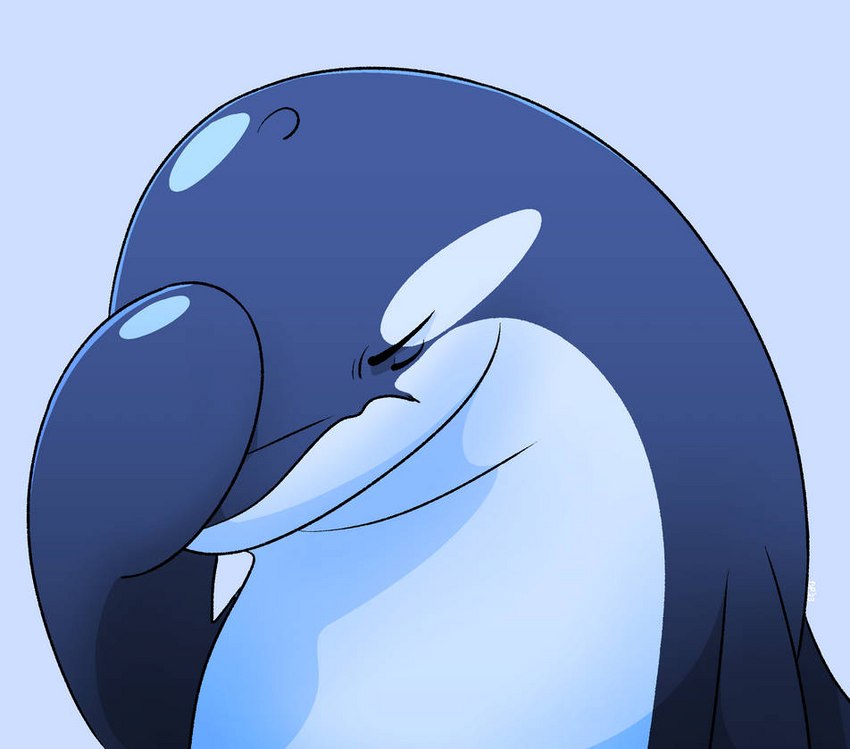 black_body black_skin blowhole eyes_closed facepalm feral fin humor male simple_background solo white_background white_body white_skin dolphinproject cetacean dolphin mammal marine oceanic_dolphin orca toothed_whale 2023 reaction_image