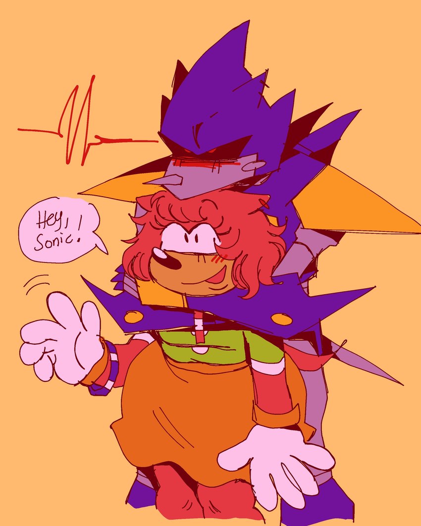 blush blush_lines chin_on_head duo female friendship_bracelet furrowed_brow hand_waving hug hugging_another hugging_from_behind jealous machine male male/female slightly_chubby thick_thighs wide_hips lovehaleylo sega sonic_the_hedgehog_(series) amy_rose metal_sonic android eulipotyphlan hedgehog mammal robot absurd_res hi_res