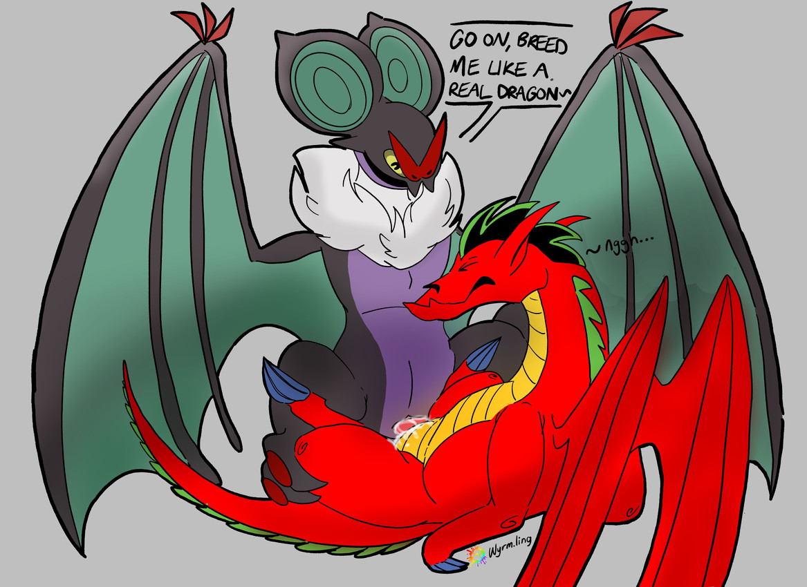 belly bodily_fluids breed claws cowgirl_position cum cum_in_vagina cum_inside dialogue duo eyes_closed female feral from_front_position fur furaffinity_logo genital_fluids green_spikes grey_body male male/female on_bottom on_top penetration purple_belly red_body sex simple_background speech_bubble spread_wings text vaginal vaginal_fluids vaginal_penetration white_body white_fur wings yellow_belly wyrmling_(artist) american_dragon:_jake_long disney furaffinity mythology nintendo pokemon jake_long dragon generation_6_pokemon mythological_creature mythological_scalie noivern pokemon_(species) scalie absurd_res crossover hi_res