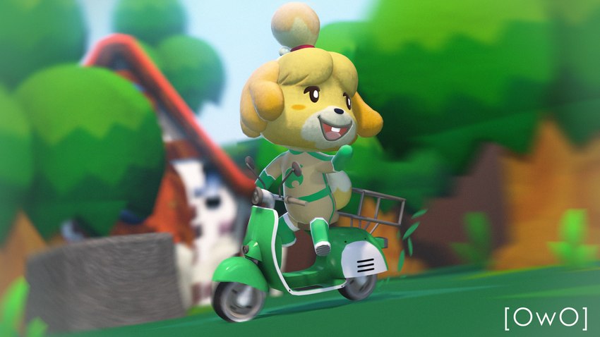 anthro armwear bodysuit boots building clothed clothing day elbow_gloves female footwear fur gloves hair handwear house moped on_model open_mouth orange_body orange_fur outside plant shoes skinsuit smile solo tight_clothing tree vehicle yellow_body yellow_fur owo_sfm animal_crossing nintendo isabelle_(animal_crossing) canid canine canis domestic_dog mammal shih_tzu toy_dog 16:9 3d_(artwork) 4k absurd_res digital_media_(artwork) hi_res source_filmmaker_(artwork) widescreen