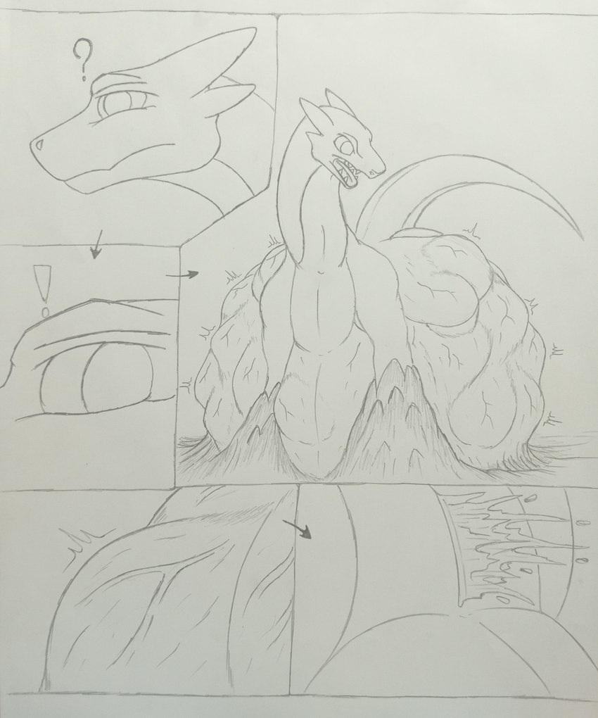 female feral genitals hyper hyper_pregnancy imminent_birth pregnant pussy restrained solo tail water_break dragons_preggo preg_horror mythology dragon mythological_creature mythological_scalie scalie hi_res sketch traditional_media_(artwork)