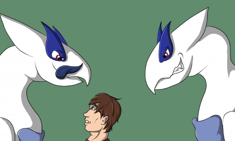 anthro blue_tongue feral grin group imminent_rape licking licking_lips male red_eyes self_lick simple_background size_difference smile teeth tongue tongue_out isteltheblue nintendo pokemon generation_2_pokemon human legendary_pokemon lugia mammal pokemon_(species)