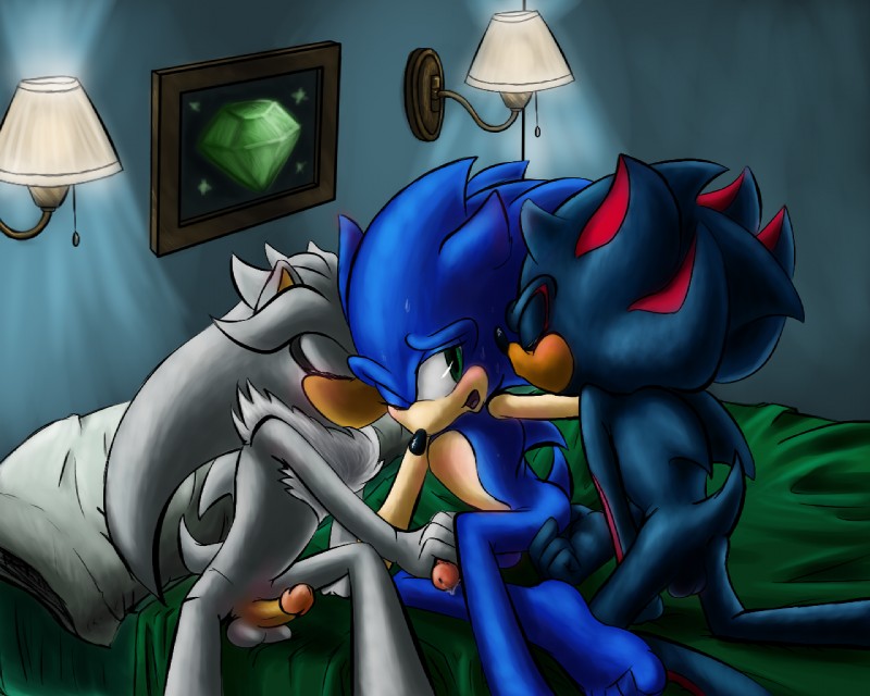 shadow the hedgehog, silver the hedgehog, and sonic the hedgehog (sonic the hedgehog (series) and etc) created by hedgequills
