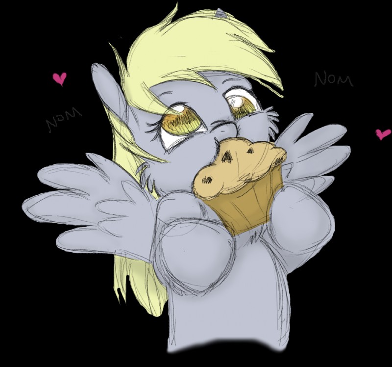 blonde_hair derp_eyes eating feathered_wings feathers female fluffy food grey_body grey_feathers hair heart_symbol muffin nom om_nom_nom simple_background solo transparent_background wings yellow_eyes bri-sta longren friendship_is_magic hasbro my_little_pony mythology derpy_hooves_(mlp) equid equine mammal mythological_creature mythological_equine pegasus alpha_channel colored hi_res