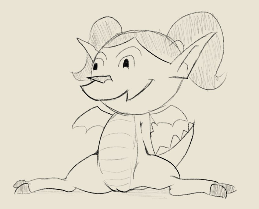 anthro female flexible genitals pussy solo splits spread_legs spreading young tabloi american_dragon:_jake_long disney mythology haley_long dragon mythological_creature mythological_scalie scalie hi_res sketch