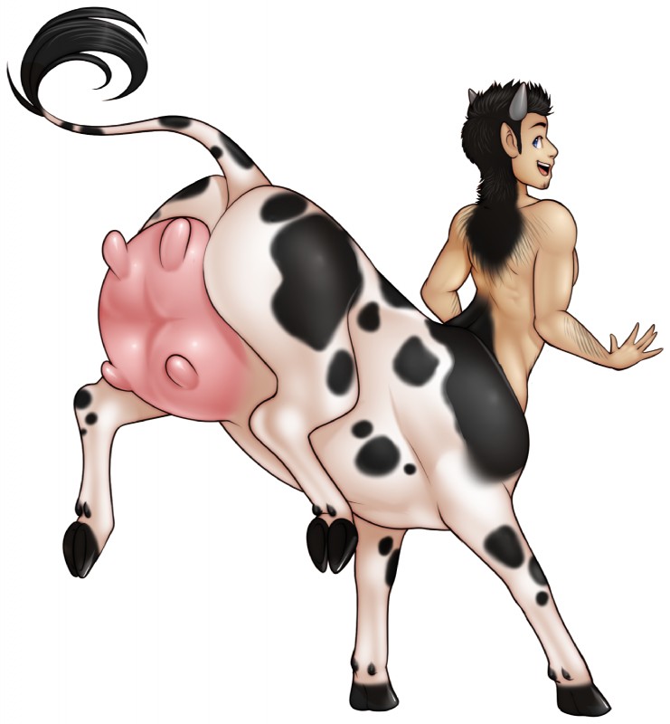 anthro hooves horn intersex nude solo teats udders flittermilk thenomeking bovid bovid_taur bovine bovine_taur bucentaur cattle cattle_taur humanoid humanoid_taur mammal mammal_taur taur hi_res