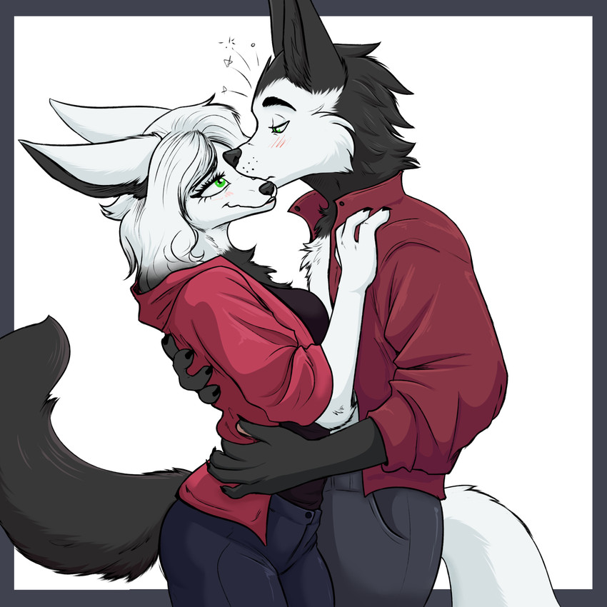 anthro bottomwear breasts clothed clothing drunk duo female fur half-closed_eyes kissing male male/female narrowed_eyes open_clothing open_topwear pants romantic romantic_ambiance simple_background standing substance_intoxication tail topwear el-gallo canid canine canis domestic_dog husky mammal nordic_sled_dog spitz 1:1 digital_media_(artwork) hi_res brother_(lore) brother_and_sister_(lore) incest_(lore) sibling_(lore) sister_(lore)