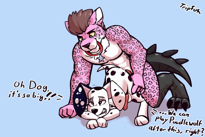 anal anal_penetration anthro anthro_on_feral anthro_penetrating anthro_penetrating_feral bestiality collar doggystyle duo feral feral_penetrated from_behind_position genitals jagosaur knot male male/male penetration penis sex text fffox 101_dalmatian_street 101_dalmatians disney dylan_(101_dalmatians) kasakir_(rainbowdash1x) canid canine canis dalmatian domestic_dog felid jaguar mammal pantherine 3:2 absurd_res english_text hi_res