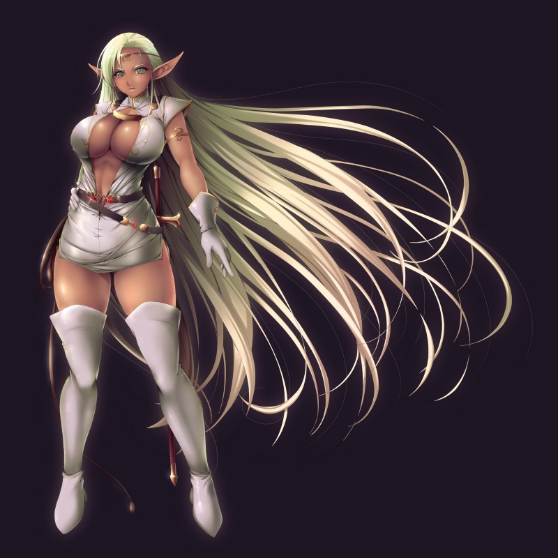 big_breasts blonde_hair breasts cleavage clothed clothing erect_nipples female green_eyes hair humanoid_pointy_ears legwear long_hair nipples not_furry pose skimpy solo thigh_highs tight_clothing akir record_of_lodoss_war pirotess elf humanoid 1:1 hi_res