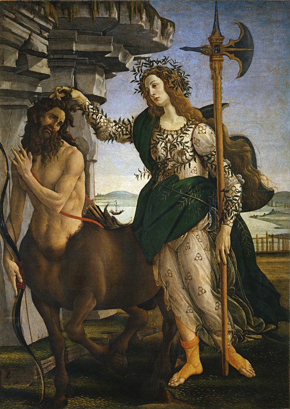 athena (european mythology and etc) created by sandro botticelli