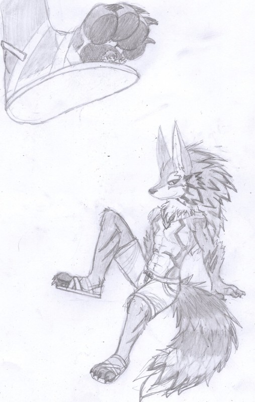 clothing feet footwear group macro male micro paws sandals shoes stomping summoner tokyo redboi lifewonders tokyo_afterschool_summoners blue_(redboi) seth_(tas) canid canine canis jackal mammal absurd_res graphite_(artwork) hi_res pencil_(artwork) traditional_media_(artwork)