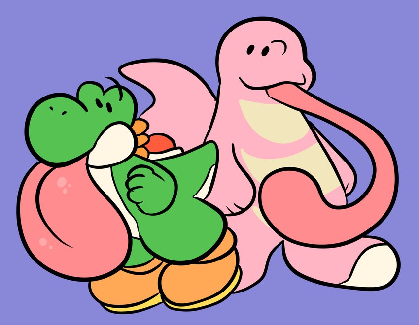 big_feet big_tongue blue_background body_part_swap clothing feet footwear hyper hyper_tongue long_tongue looking_at_tongue shoes simple_background tongue tongue_fetish tongue_out wide_tongue pechaberry mario_bros nintendo pokemon generation_1_pokemon green_yoshi lickitung pokemon_(species) yoshi digital_media_(artwork) hi_res