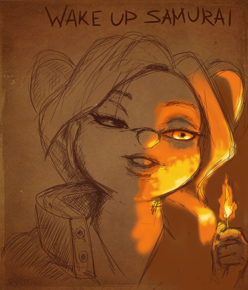 anthro burn burning clothed clothing cyberpunk female fire fur hair humanoid_face jacket looking_at_another match paper simple_background solo text topwear vylfgor cd_projekt_red chip_'n_dale_rescue_rangers cyberpunk_2077 disney gadget_hackwrench mammal mouse murid murine rodent 2024 digital_drawing_(artwork) digital_media_(artwork) hi_res portrait