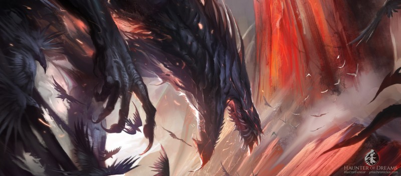 ambiguous_gender claws feral group open_mouth standing teeth tongue alectorfencer mythology avian dragon mythological_creature mythological_scalie scalie 2019 digital_media_(artwork) hi_res