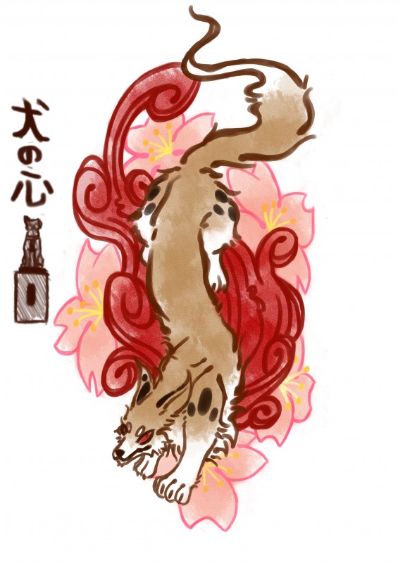 ambiguous_gender cherry_blossom feral flower kemono plant prunus_(flower) sculpture simple_background solo statue white_background fujiokaaika asian_mythology east_asian_mythology japanese_mythology mythology canid canine canis domestic_dog herding_dog inugami mammal pastoral_dog welsh_corgi yokai oriental absurd_res hi_res