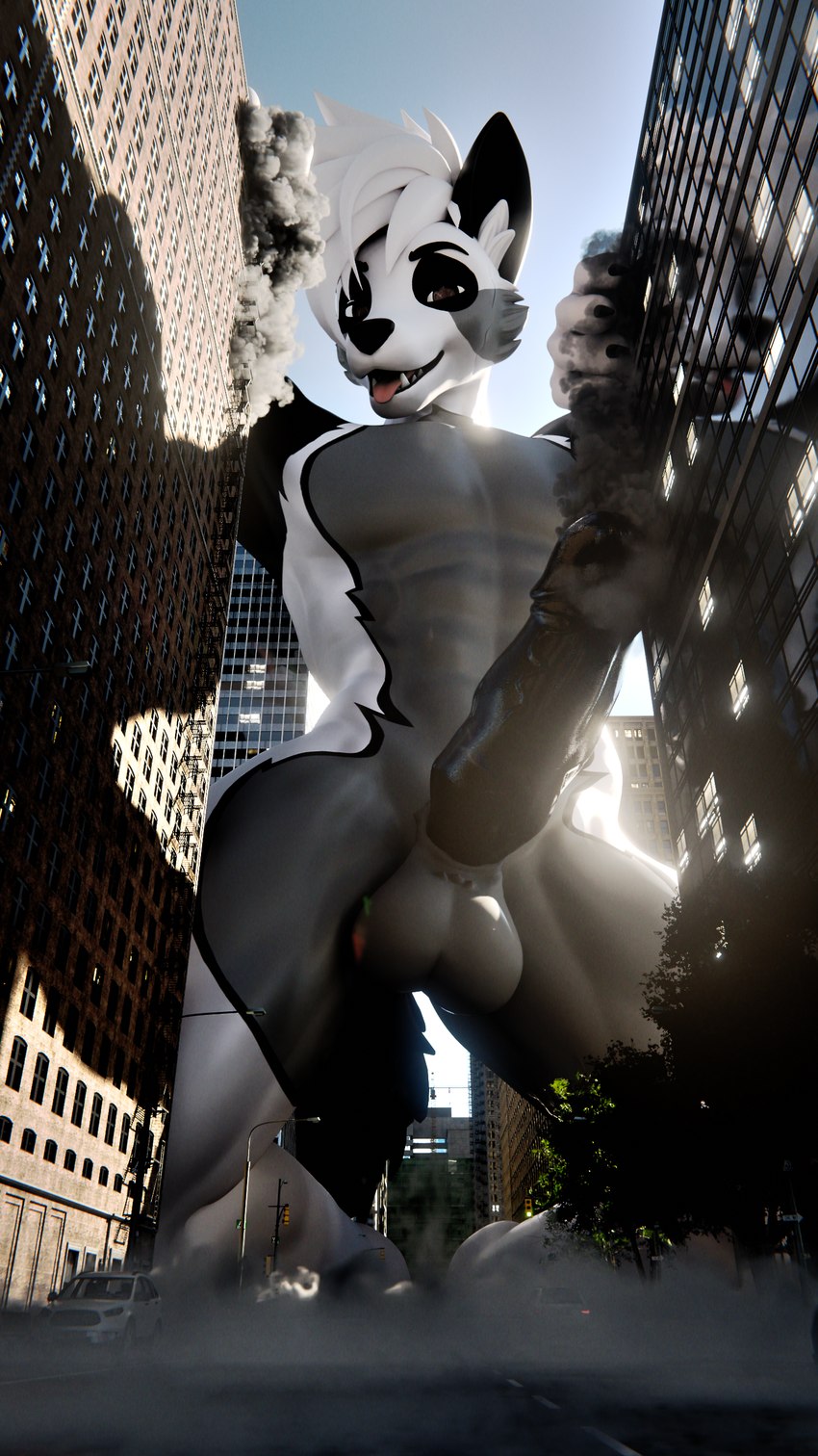 abs anthro city city_background erection macro male muscular smile smiling_at_viewer smirk smirking_at_viewer solo rileyfoxxo blender_cycles mathias_(rileyfoxxo) canid canine fox mammal red_fox true_fox 3d_(artwork) absurd_res blender_(artwork) digital_media_(artwork) hi_res