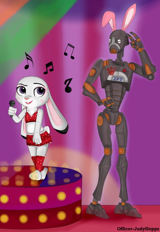 anthro clothed clothing female long_ears machine bunnyinquisitor disney star_wars zootopia judy_hopps battle_droid commando_droid lagomorph leporid mammal rabbit robot digital_media_(artwork) hi_res