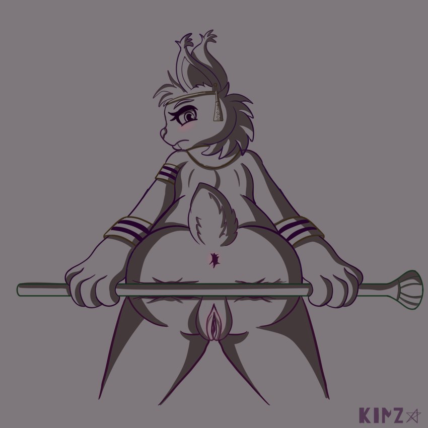 angry anthro anus big_butt blush bracelet butt cane clothed clothing crown ear_piercing ear_ring female fingers fur genitals hair headgear jewelry looking_at_viewer looking_back necklace nude nude_anthro nude_female open_mouth perspective piercing presenting presenting_anus presenting_hindquarters presenting_pussy pussy raised_tail ring_piercing simple_background solo spread_legs spreading tail teeth tiara viewed_from_above kimz hatysa felid feline lynx mammal 1:1 digital_media_(artwork) hi_res sketch