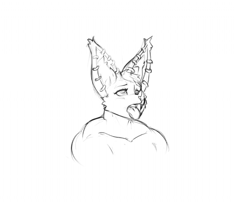 ahegao ear_piercing expressions female looking_pleasured looking_up piercing solo suggestive tongue tongue_out matelk bat mammal bust_portrait digital_drawing_(artwork) digital_media_(artwork) monochrome portrait