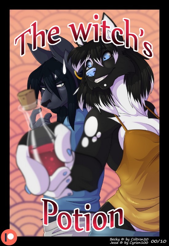 anthro clothed clothing depth_of_field duo female foreshortening gender_transformation male text transformation azaleesh becky_(coltron20) jesse_(cyrion100) canid canine canis domestic_cat felid feline felis mammal wolf 2018 comic cover cover_art cover_page digital_media_(artwork) hi_res