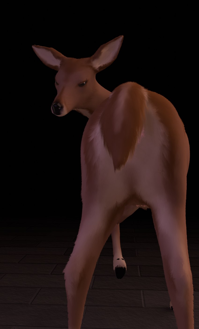 butt female female_feral feral looking_at_viewer nude solo teats doriyote blender_eevee estelle_(doriyote) deer mammal 3d_(artwork) digital_media_(artwork) hi_res