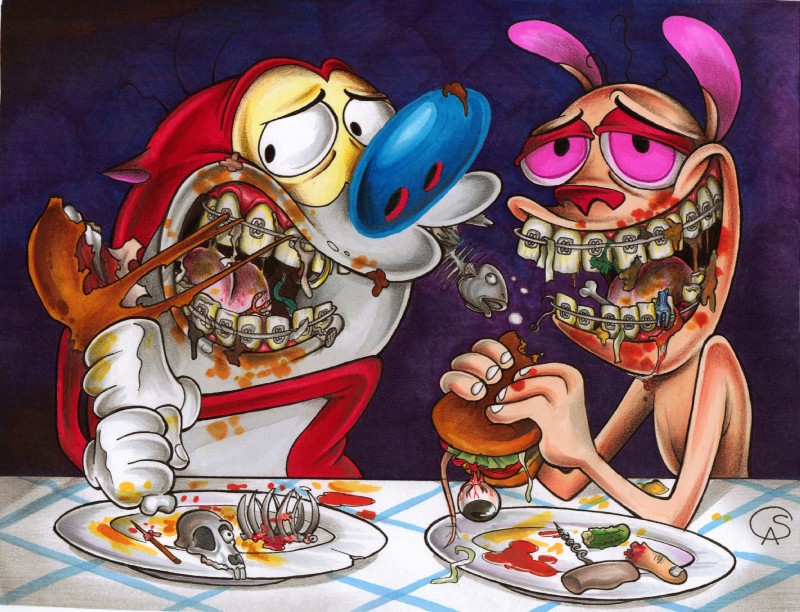 ren höek and stimpy j. cat (ren and stimpy and etc) created by gantzcraziness