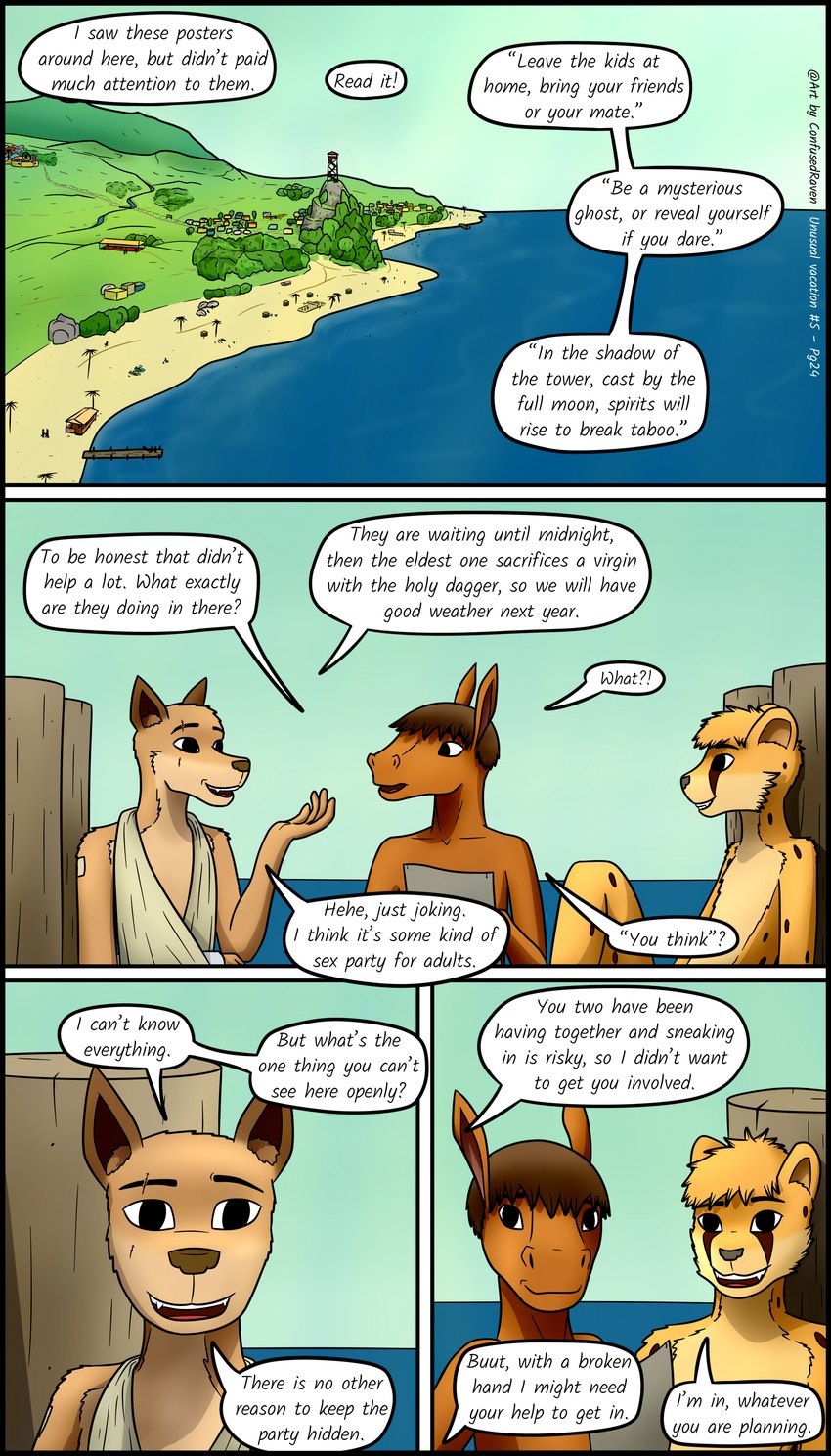 adolescent anthro beach dialogue group landscape male nudist seaside text young confusedraven dave_(confusedraven) jay_(confusedraven) sam_(confusedraven) canid canine canis cheetah domestic_dog equid equine felid feline horse mammal 4:7 absurd_res comic english_text hi_res