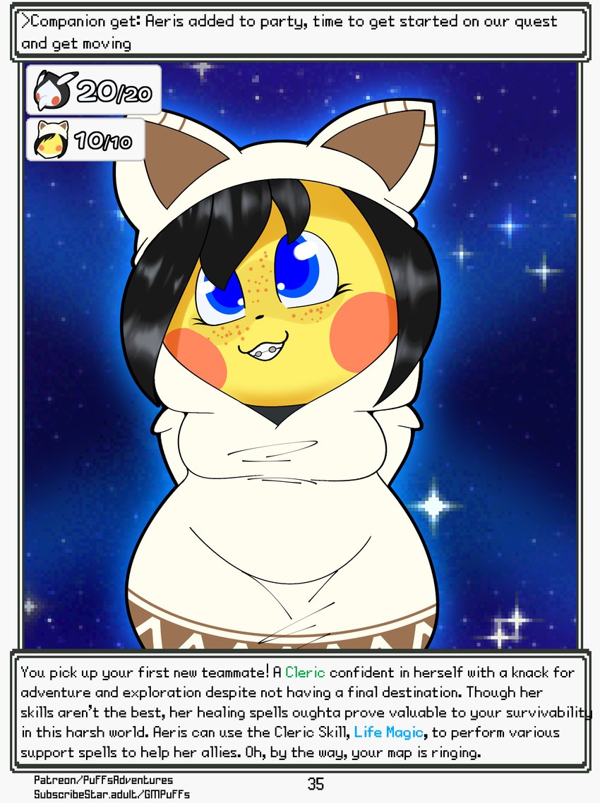 animal_mask beak_mask black_hair braces clothing duo female gameplay_mechanics gui hair health_bar male mask narration robe sparkles text softestpuffss nintendo pokemon pokemon_mystery_dungeon rodent_powered_(softestpuffss) spike_chunsoft aeris_(rodent_powered) generation_1_pokemon generation_2_pokemon pichu pikachu pokemon_(species) absurd_res english_text hi_res