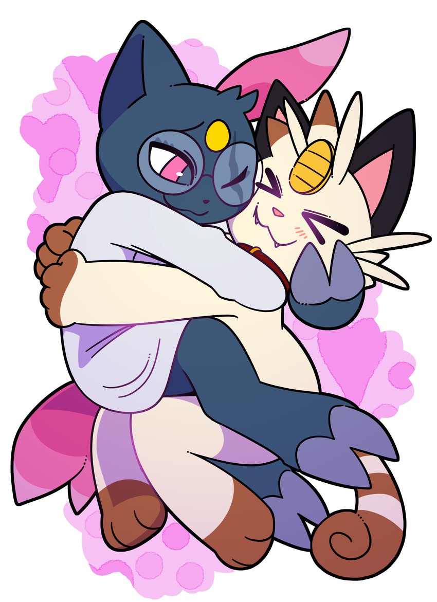 clothing coat cuddling duo feral heart_symbol holidays lab_coat love male male/male topwear batruse nintendo pokemon valentine's_day scraner generation_1_pokemon generation_2_pokemon meowth pokemon_(species) sneasel absurd_res hi_res