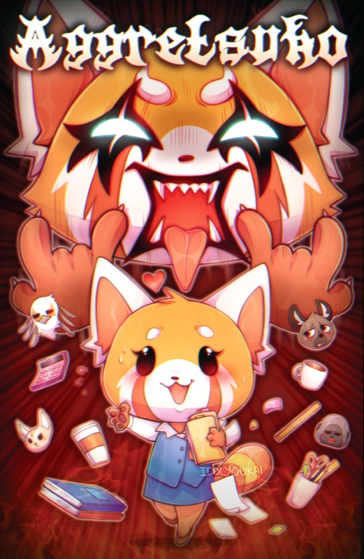 director gori, fenneko, haida, retsuko, and secretary washimi (aggretsuko and etc) created by youkai (artist)