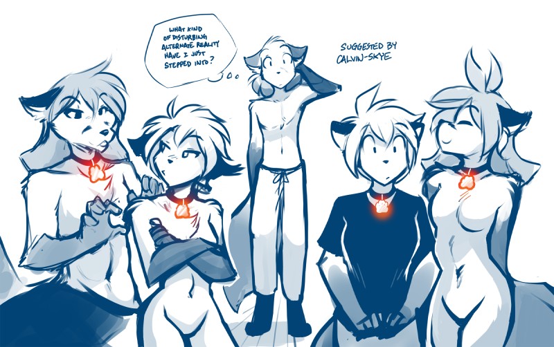 flora, keith keiser, mike, natani, and trace legacy (twokinds) created by tom fischbach