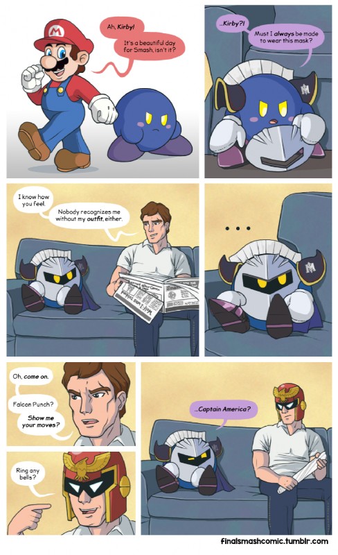 captain falcon, kirby, mario, and meta knight (super smash bros. and etc) created by yayster