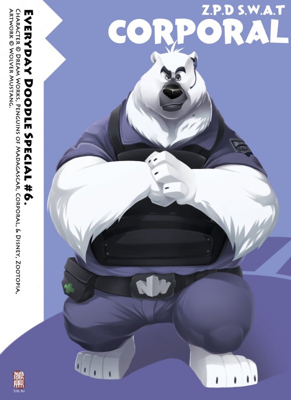 corporal the polar bear (madagascar (series) and etc) created by wolver mustang