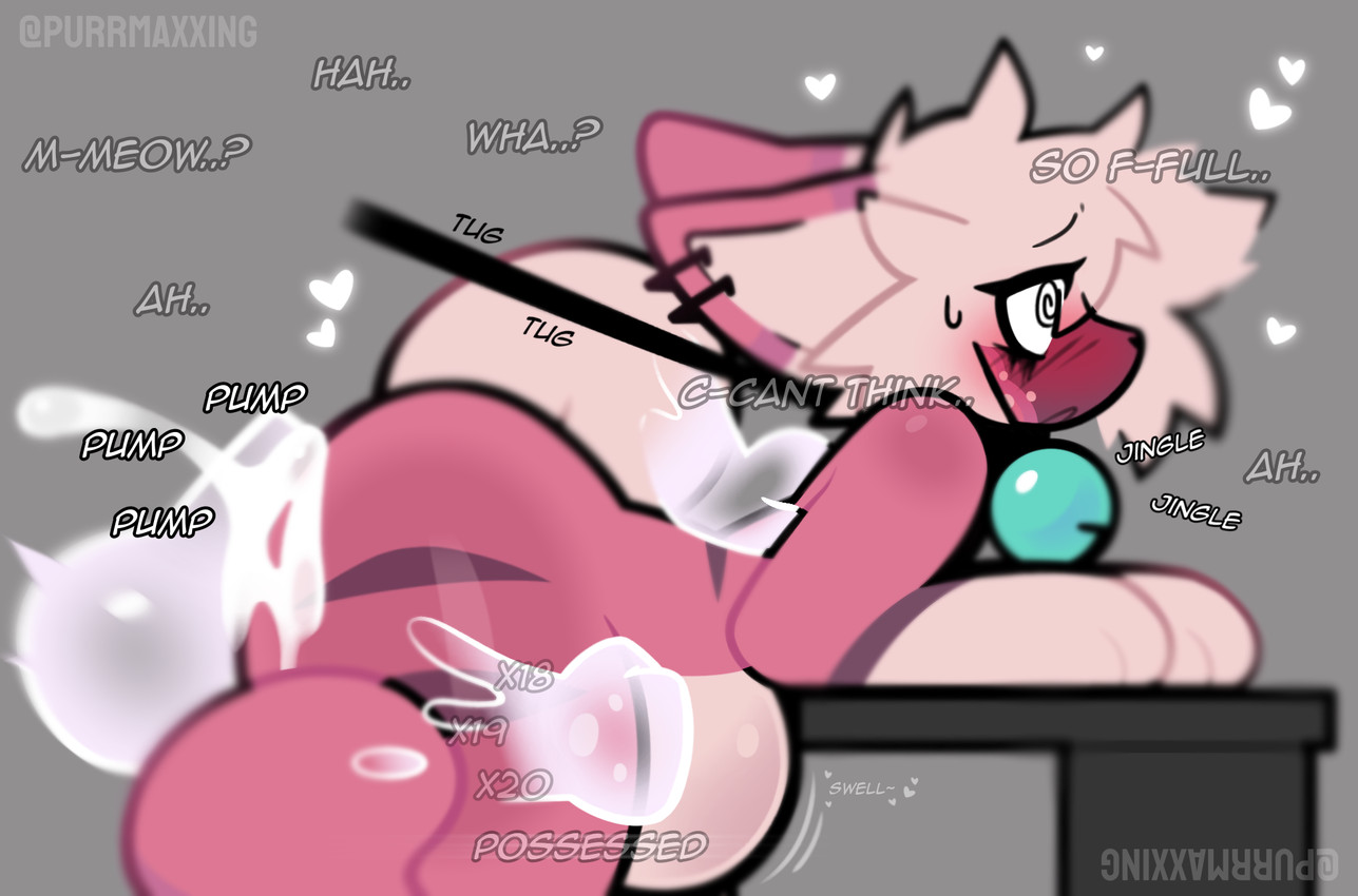 anal anal_penetration anthro balls balls_deep bell bell_collar bent_over big_butt big_penis blush blush_lines bodily_fluids butt collar collar_only cum cum_in_ass cum_inflation cum_inside cum_while_penetrated deep_penetration disembodied_hand duo ejaculation excessive_cum excessive_genital_fluids fur genital_fluids genitals ghost_hand ghost_sex huge_thighs humanoid_genitalia humanoid_penis hypnosis inflation jingle_bell leash leash_pull looking_back male male/male male_penetrated markings mind_control moan nude nude_male penetration penis pink_body pink_fur plap possession sex small_waist spiral spiral_eyes spots spotted_body spotted_fur striped_body striped_fur stripes sweat tan_body tan_fur thick_thighs thinking translucent translucent_penis purrmaxxing glue_(purrmaxxing) domestic_cat felid feline felis ghost mammal spirit hi_res
