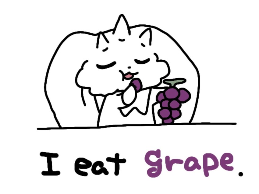 anthro eating food fruit grape horn humor long_ears plant solo text berrysaladberry bandai_namco digimon digimon_(species) lopmon english_text