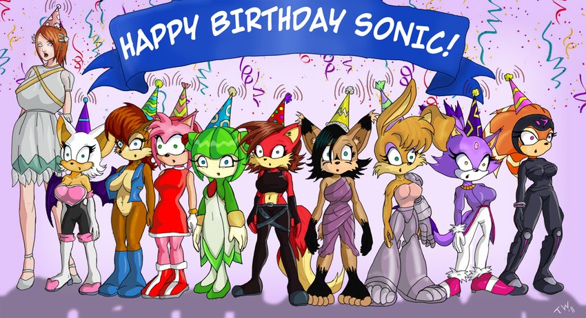 5_toes anthro banner barefoot birthday breasts cleavage clothed clothing feet female group hat headgear headwear mind_control party_hat paws plant plantigrade robotic_arm robotic_legs thin_calves thin_legs thin_thighs toes trishbot archie_comics sega sonic_chronicles:_the_dark_brotherhood sonic_the_hedgehog_(archie) sonic_the_hedgehog_(comics) sonic_the_hedgehog_(series) sonic_x amy_rose blaze_the_cat bunnie_rabbot cosmo_the_seedrian fiona_fox nicole_the_lynx princess_elise_the_third rouge_the_bat sally_acorn shade_the_echidna bat canid canine chipmunk echidna elemental_creature eulipotyphlan felid feline flora_fauna fox ground_squirrel hedgehog human lagomorph leporid lynx mammal monotreme rabbit rodent sciurid seedrian hi_res