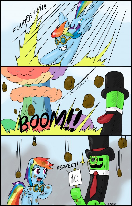 blue_body blue_feathers blue_fur cloud cutie_mark duo explosion feathered_wings feathers female feral fur hair multicolored_hair mushroom_cloud nuke printer quadruped rainbow_hair tail text wings ciriliko friendship_is_magic hasbro microsoft minecraft mojang my_little_pony mythology xbox_game_studios rainbow_dash_(mlp) creeper_(minecraft) equid equine mammal mythological_creature mythological_equine pegasus 2012 absurd_res comic crossover english_text hi_res