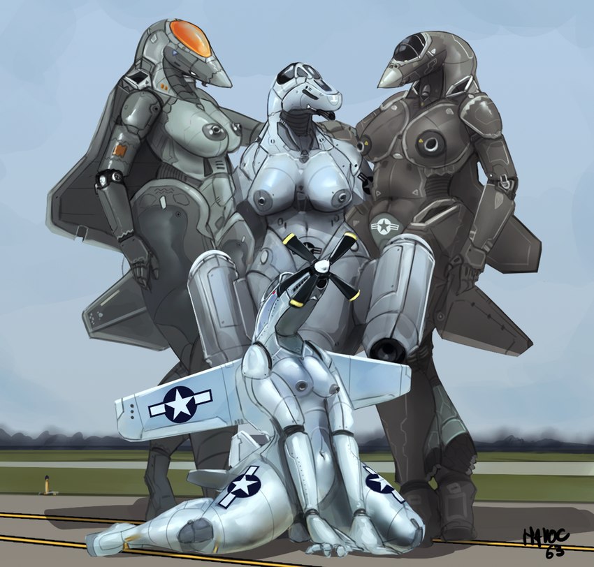 age_difference aircraft anthro breasts chrome_body cockpit eyeless f-22 female group logo machine nipple_piercing nipples non-mammal_nipples piercing runway size_difference sky smile vehicle wings havoc63 f-35 p-51 u.s._air_force a-10 aircraft_humanoid f-22_raptor living_aircraft living_machine living_vehicle p-51_mustang