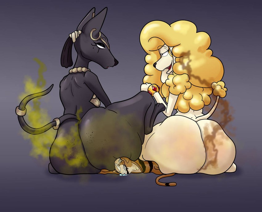big_butt butt cellulite crush duo fart fart_fetish female feral freckled_butt freckles huge_butt jewelry looking_pleasured questionable_consent sitting sitting_on_another blossonflower britni_pike heba_(blossonflower) canid canine canis domestic_dog mammal