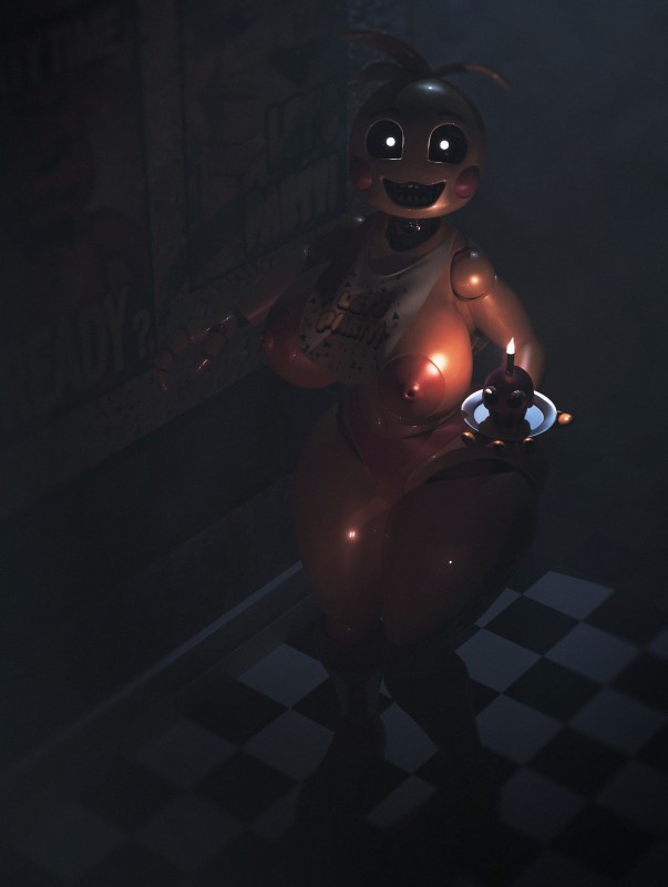 big_breasts black_sclera breasts female machine nipples non-mammal_breasts non-mammal_nipples not_furry solo thick_thighs mipsmiyu five_nights_at_freddy's five_nights_at_freddy's_2 scottgames cupcake_(fnaf) runaboo_chica toy_chica_(fnaf) animatronic avian bird chicken galliform gallus_(genus) phasianid robot 3d_(artwork) absurd_res blender_(artwork) digital_media_(artwork) hi_res