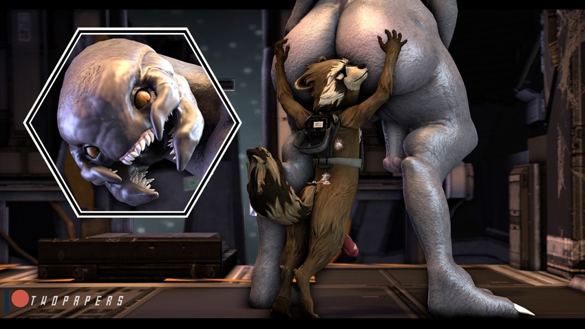 anthro balls big_butt brown_body brown_fur butt butt_grab duo eyes_closed fur genitals grey_body hand_on_butt looking_at_viewer looking_down male male/male nails open_mouth penis size_difference smile space teeth thick_thighs twopapers guardians_of_the_galaxy halo_(series) marvel microsoft xbox_game_studios rocket_raccoon alien mammal procyonid raccoon sangheili 16:9 3d_(artwork) digital_media_(artwork) hi_res widescreen