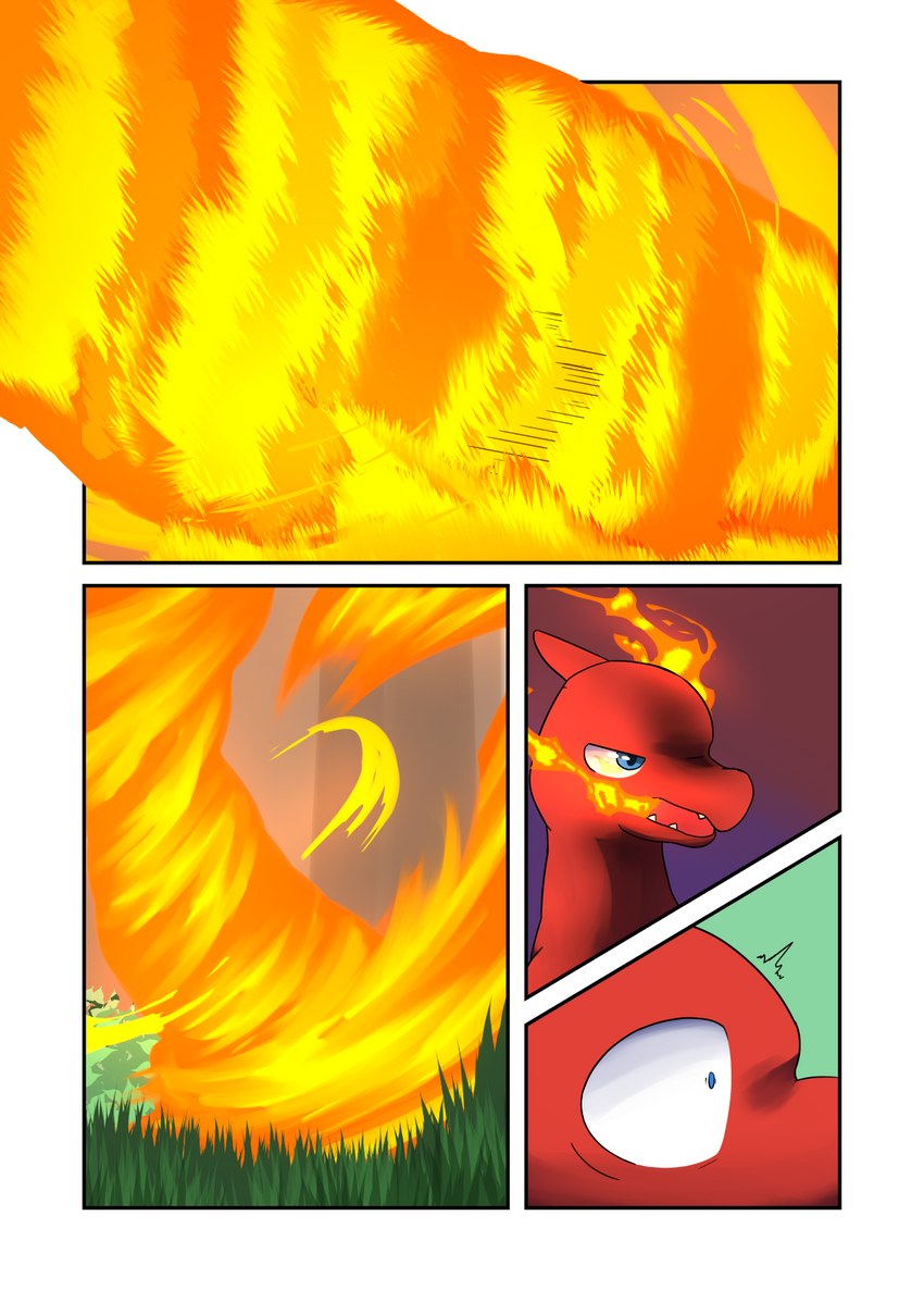 fire forest plant tree darrow0 nintendo pokemon charmeleon generation_1_pokemon pokemon_(species) comic hi_res