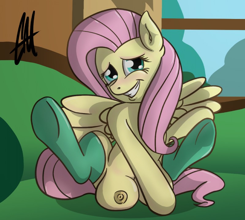 areola big_teats erect_nipples feathered_wings feathers female feral nipples solo teats wings yellow_body yellow_feathers caliginousmane friendship_is_magic hasbro my_little_pony mythology fluttershy_(mlp) equid equine mammal mythological_creature mythological_equine pegasus