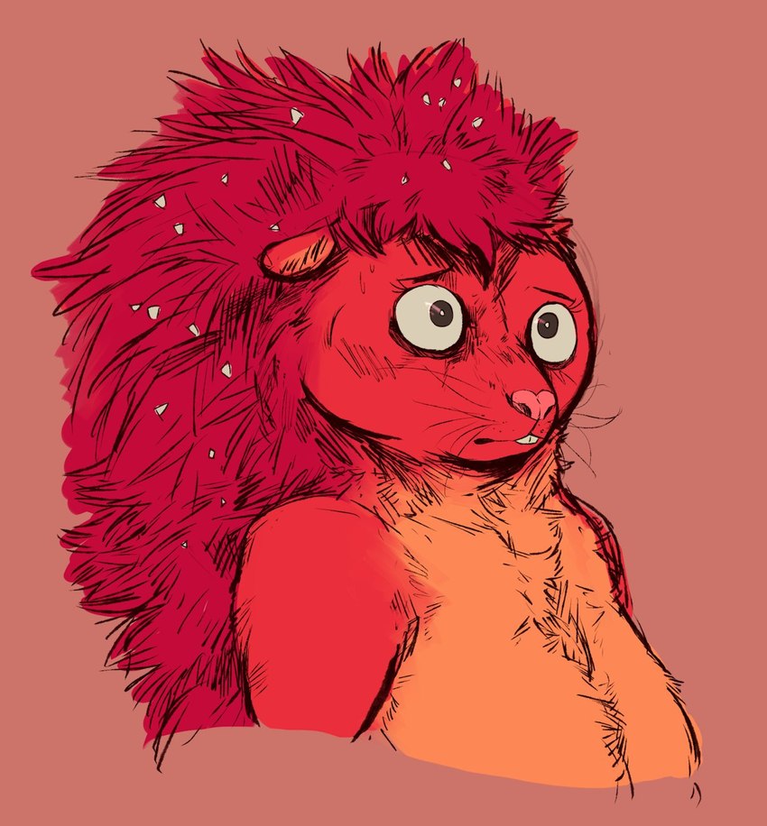 anthro buckteeth dandruff female fur nude quills_(anatomy) red_body red_fur red_quills solo teeth whiskers wide_eyed pardusliberty happy_tree_friends flaky_(htf) mammal porcupine rodent 2023 half-length_portrait hi_res portrait