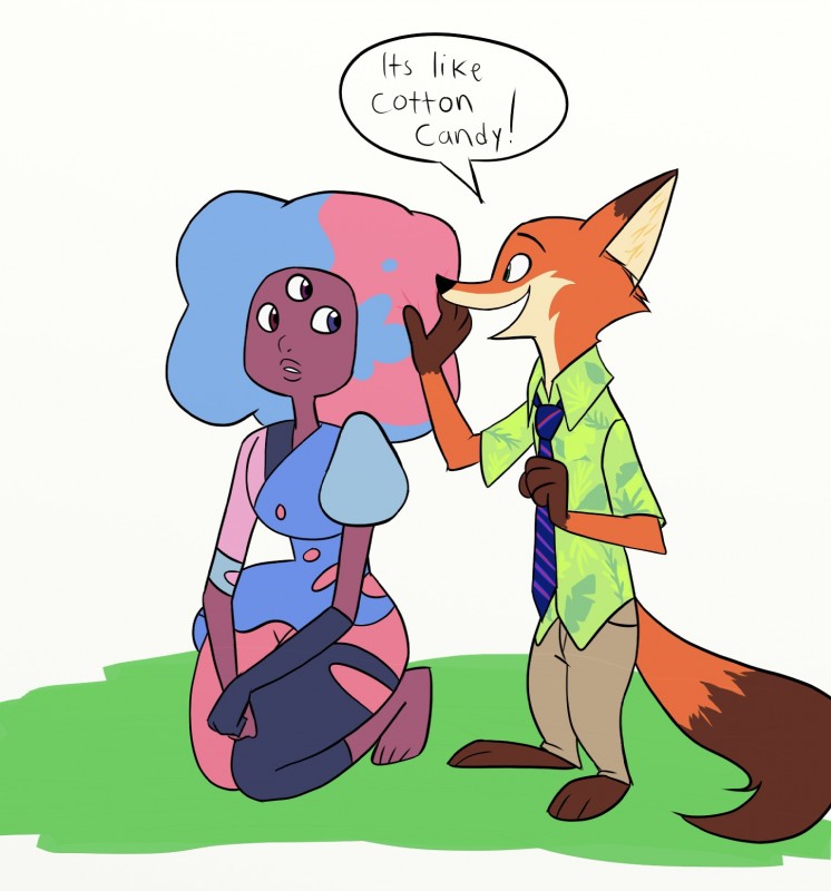 garnet and nick wilde (cartoon network and etc) created by skelly doll