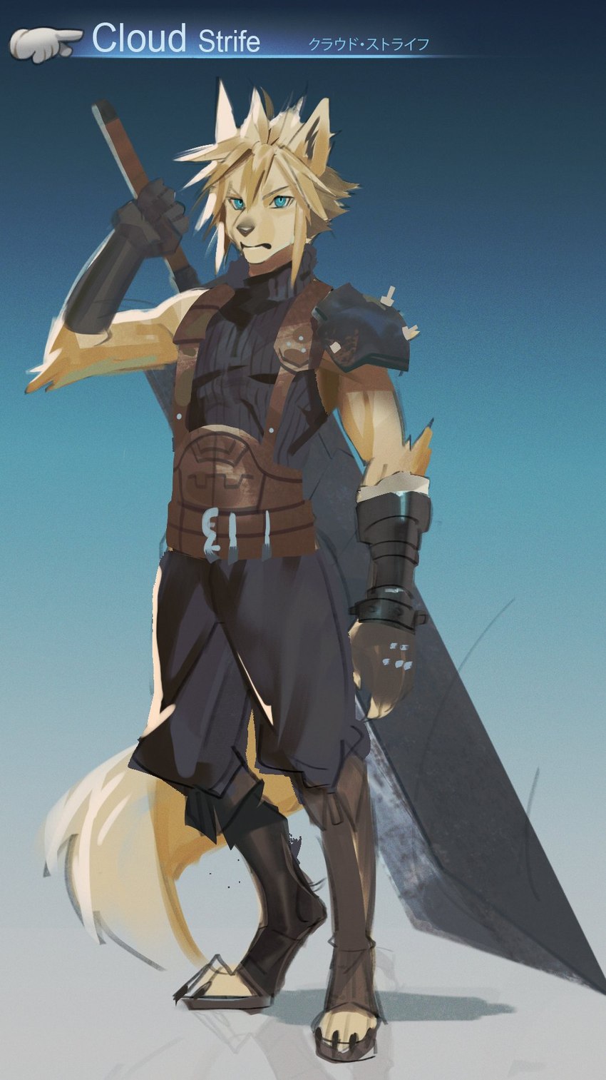 cloud strife (final fantasy vii and etc) created by uzucake