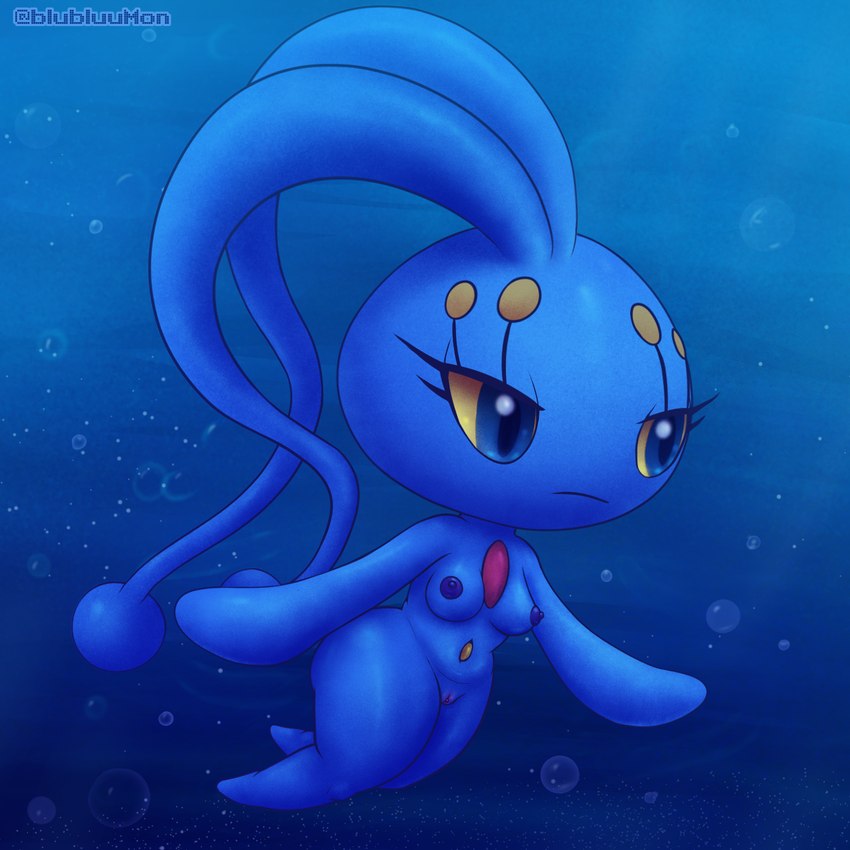 anthro blue_body blue_eyes breasts bubble butt clitoris extended_arm female gem genitals half-closed_eyes mouth_closed narrowed_eyes nipples nude nude_anthro pokemorph pussy solo swimming thick_thighs underwater water yellow_eyes blubluumon nintendo pokemon generation_4_pokemon legendary_pokemon manaphy pokemon_(species) 1:1 hi_res