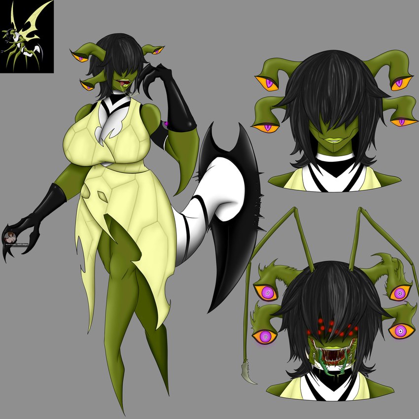 4_eyes big_breasts black_hair breasts clothing female green_body hair multi_eye nipple_outline shirt solo topwear white_clothing white_shirt white_topwear wings nahuelng ben_10 cartoon_network chaquetrix stinkfly alien arthropod lepidopterran_(ben_10) 1:1 absurd_res hi_res reference_image